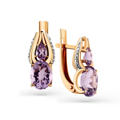 

Серьги из красного золота Magic Stones 02-3-204-1801-011, морганит\ фианит, 02-3-204-1801-011