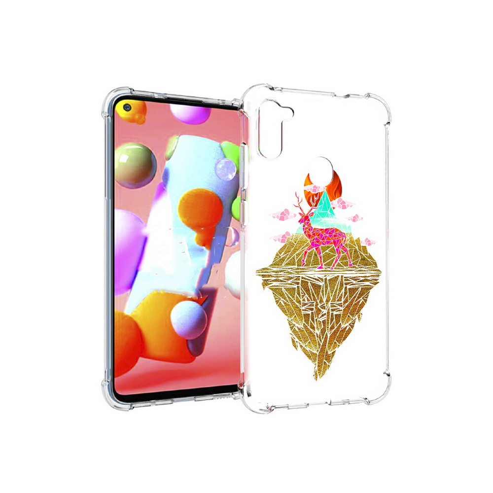 

Чехол MyPads Tocco для Samsung Galaxy M11 розовый олень абстракция (PT147121.487.586), Прозрачный, Tocco
