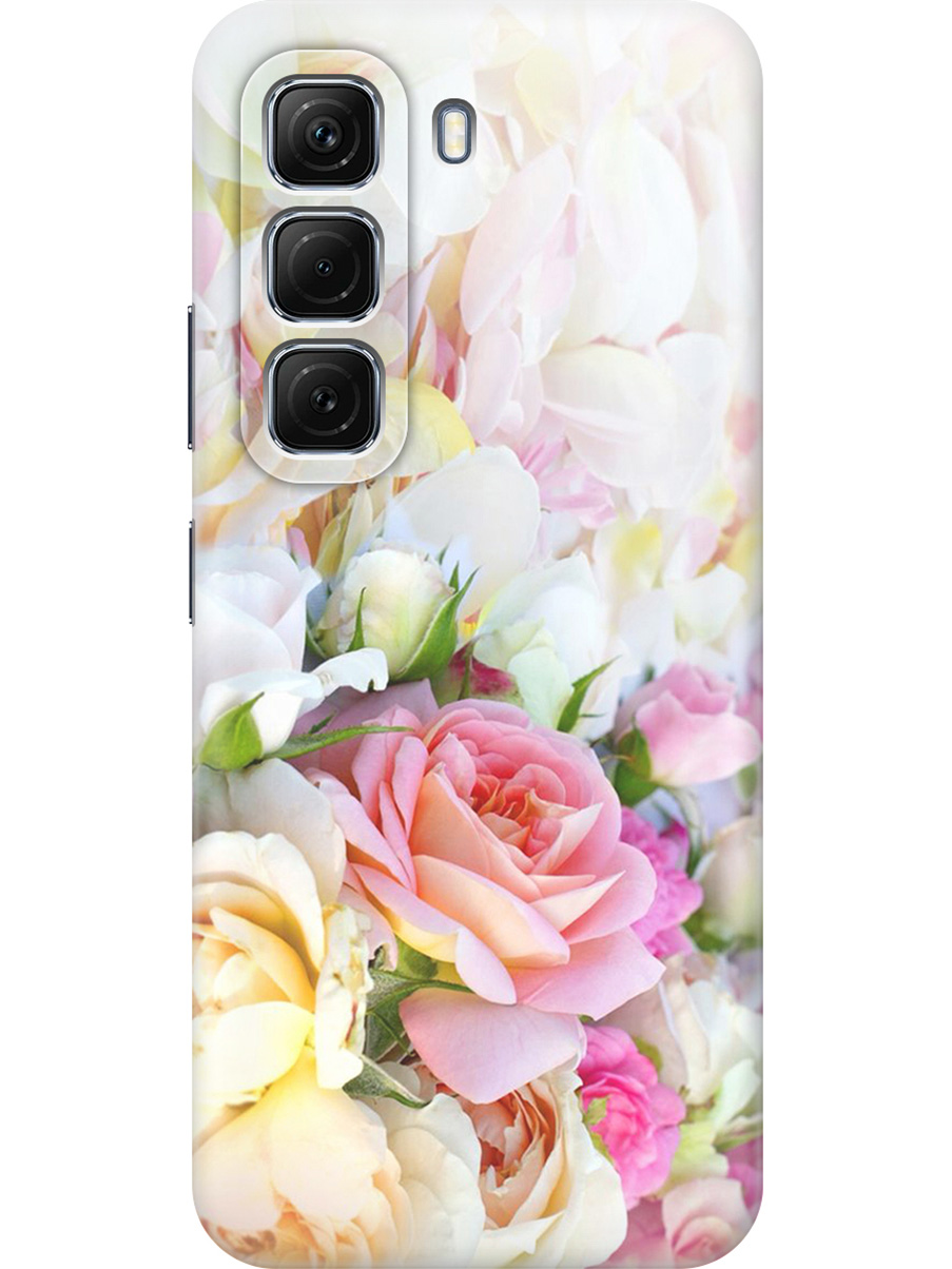 

Силиконовый чехол на Infinix Hot 50 4G с принтом "Нежные розы", Прозрачный;белый;желтый;розовый, 786718721