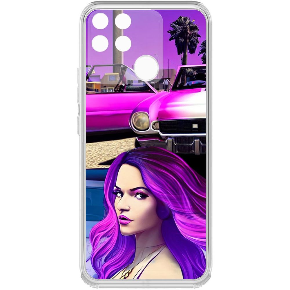 

Чехол-накладка Krutoff Clear Case Жизнь в розовом для Realme Narzo 50A