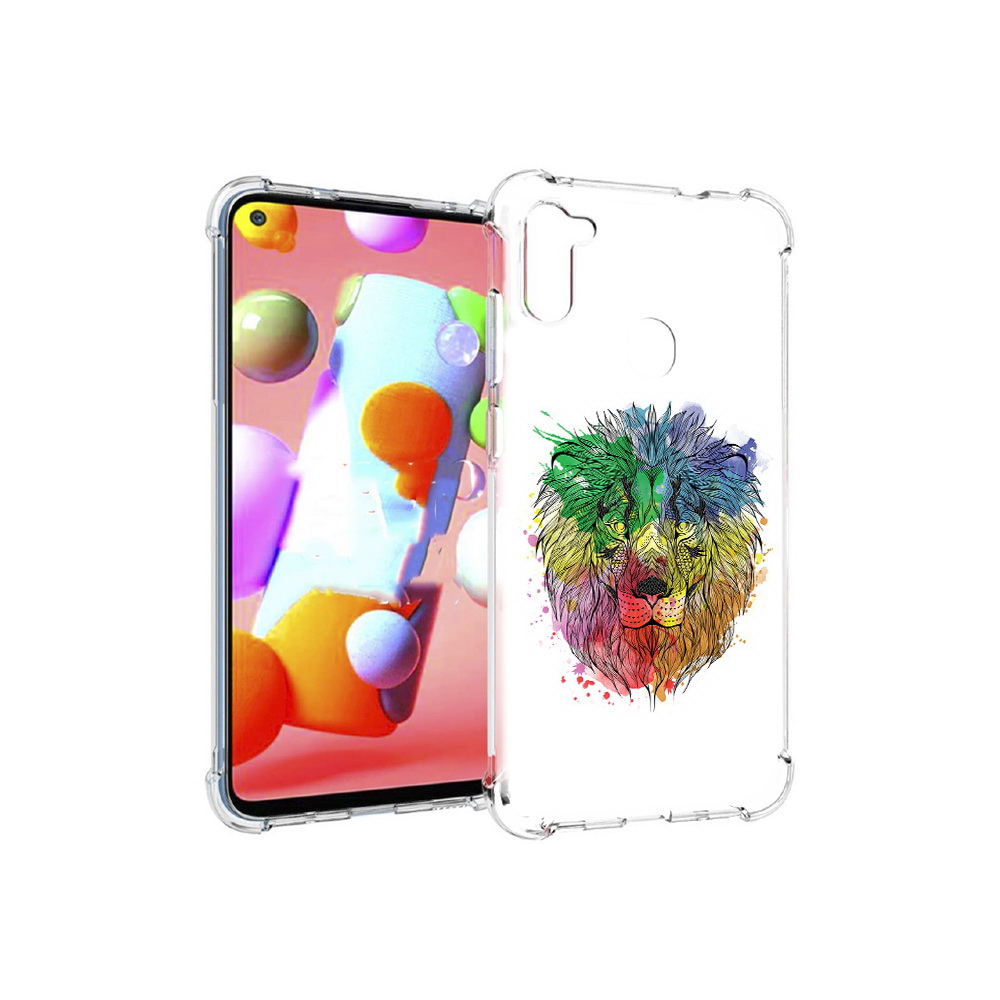 

Чехол MyPads Tocco для Samsung Galaxy M11 разноцветный гордый лев (PT147121.487.573), Прозрачный, Tocco