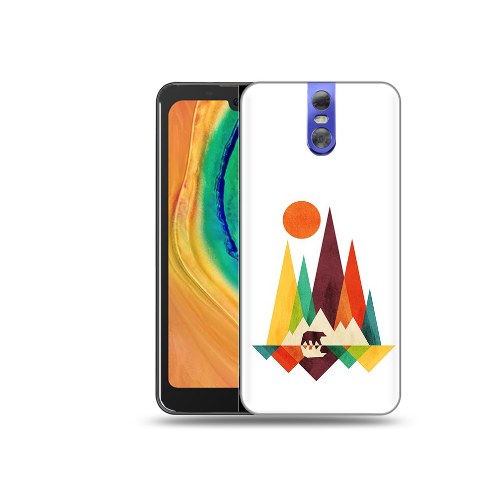 

Чехол MyPads Tocco для Doogee BL7000 нарисованные горы с медведем, Прозрачный, Tocco