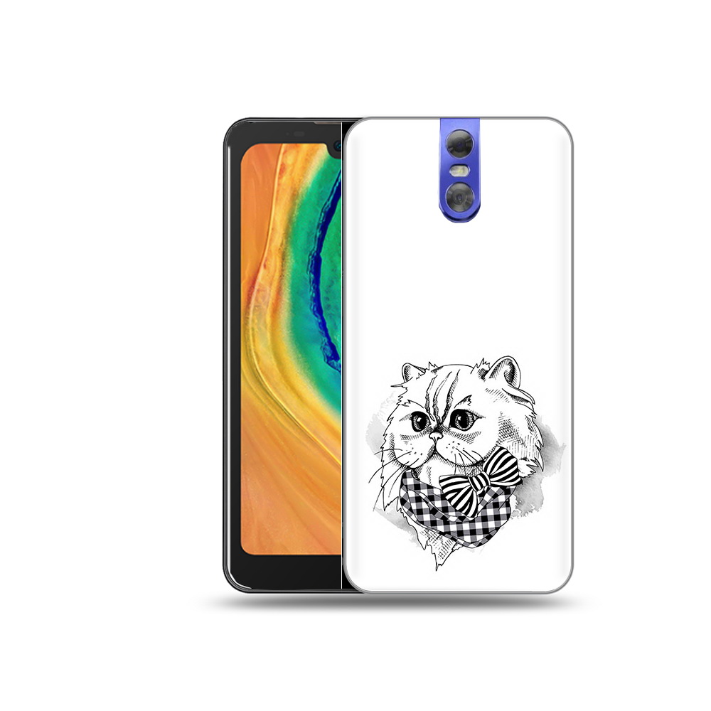 

Чехол MyPads Tocco для Doogee BL7000 нарисованная красивая кошечка, Прозрачный, Tocco