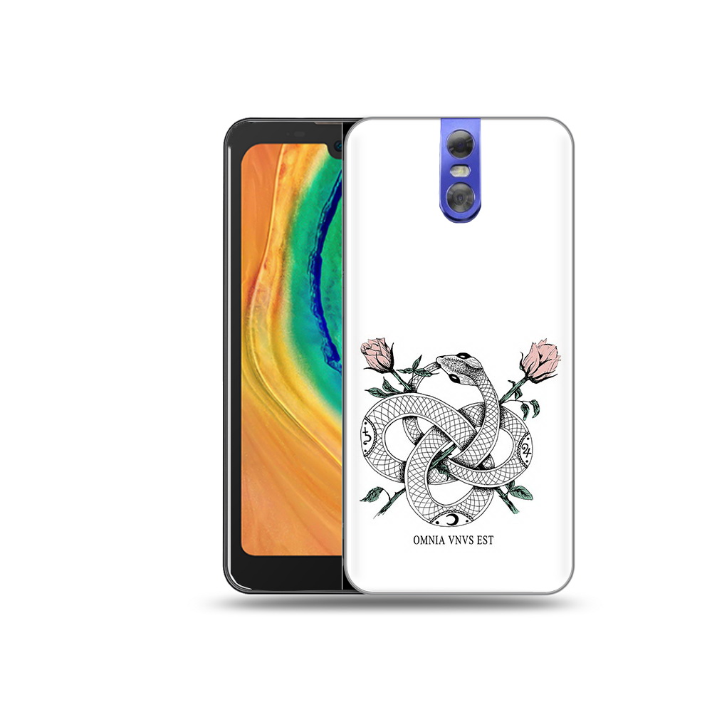 

Чехол MyPads Tocco для Doogee BL7000 нарисованная змея абстракция, Прозрачный, Tocco
