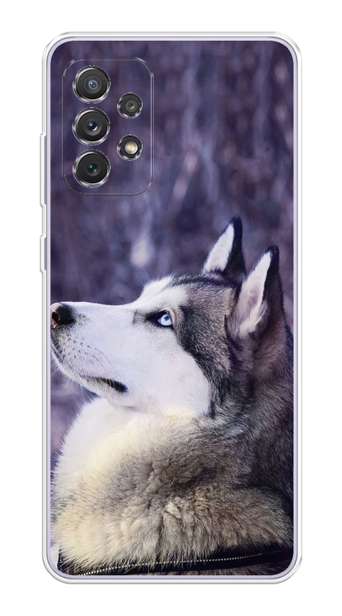 

Чехол на Samsung Galaxy A73 "Хаски 1", Фиолетовый;белый, 2104650-1
