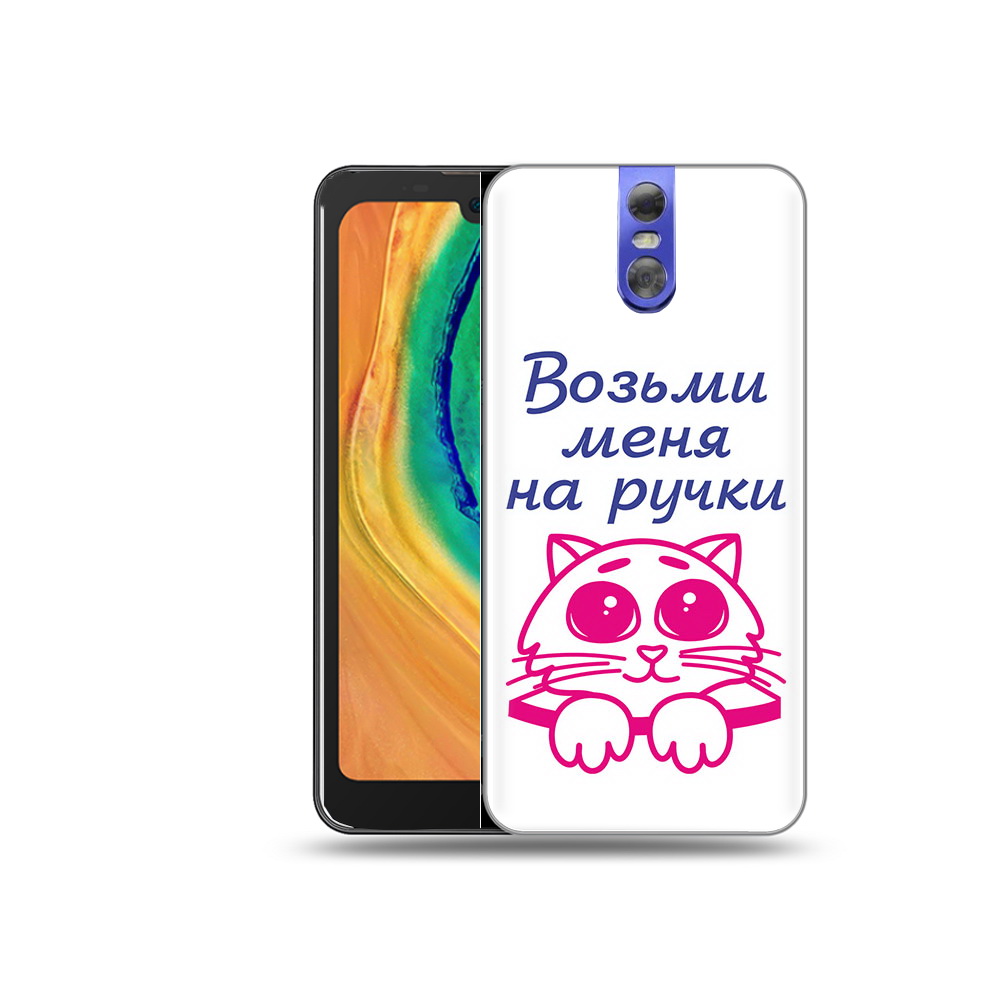 

Чехол MyPads Tocco для Doogee BL7000 мяу, Прозрачный, Tocco