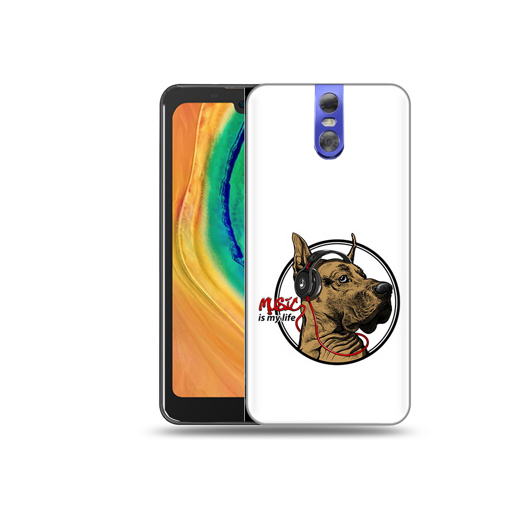 

Чехол MyPads Tocco для Doogee BL7000 музыкальная собака, Прозрачный, Tocco