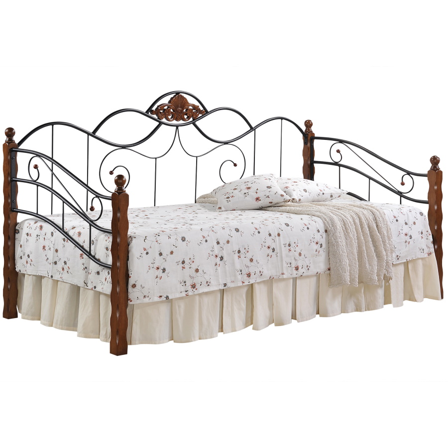 

Кровать Canzona 90х200 (Day bed), красный дуб/черный (металлические ламели)