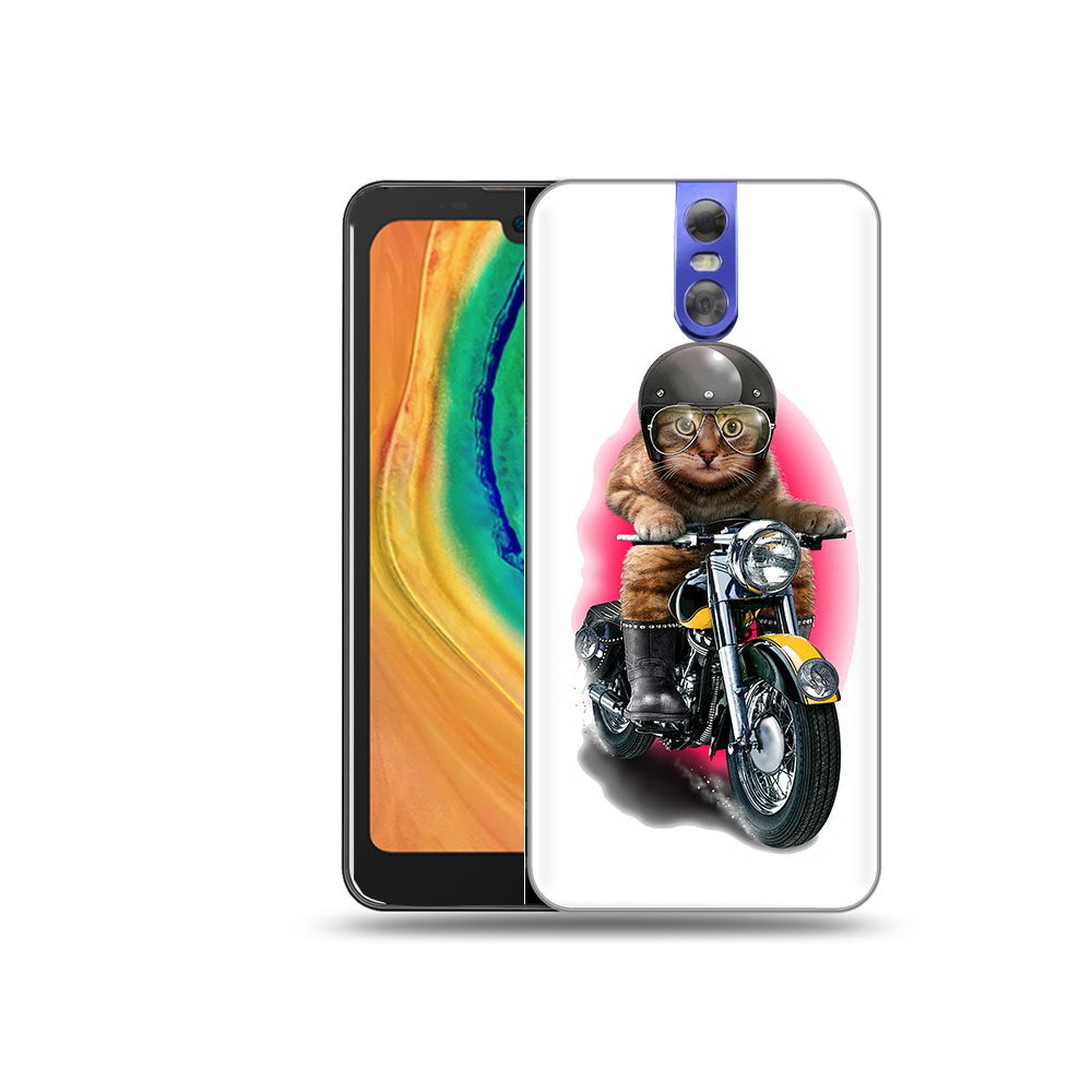 

Чехол MyPads Tocco для Doogee BL7000 мото-кот, Прозрачный, Tocco