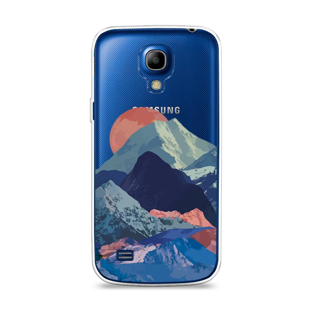 

Чехол на Samsung Galaxy S4 mini "Закат в снежных горах", Красный;серый;голубой, 24050-2