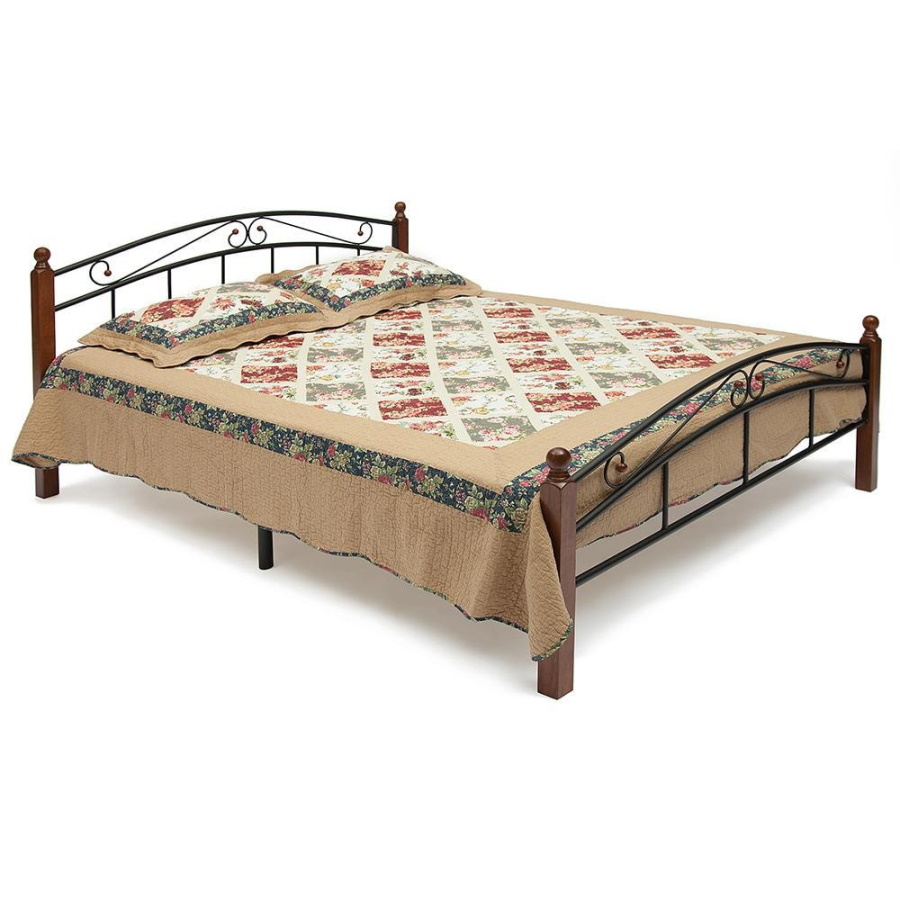 

Кровать AT 8077 Double Bed Size, 140*200 см (металлические ламели), Черный;коричневый