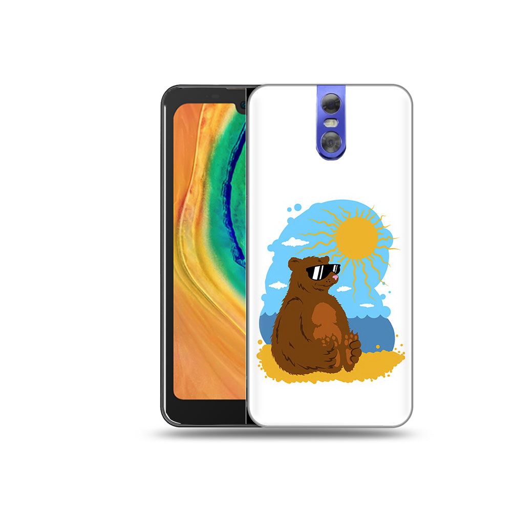 

Чехол MyPads Tocco для Doogee BL7000 медведь на чиле, Прозрачный, Tocco