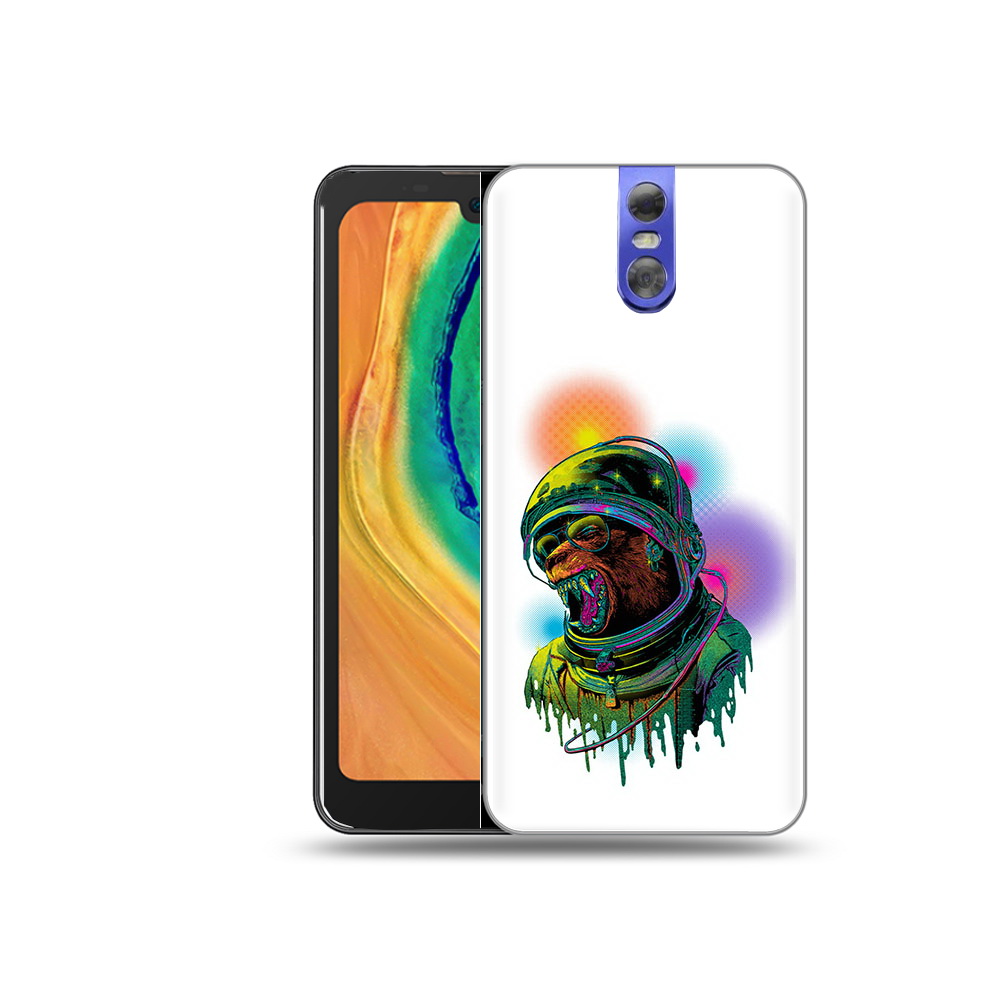 

Чехол MyPads Tocco для Doogee BL7000 медведь космонавт, Прозрачный, Tocco