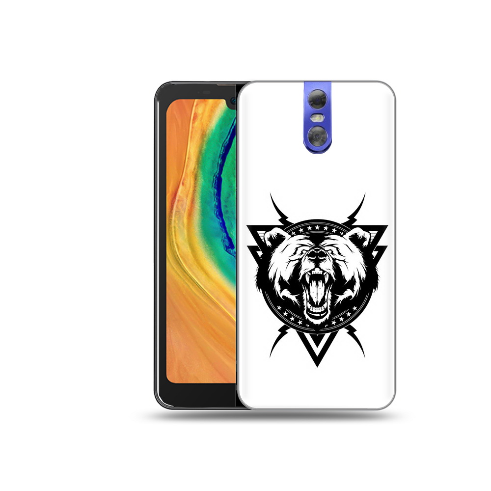 

Чехол MyPads Tocco для Doogee BL7000 медведь в треугольнике, Прозрачный, Tocco
