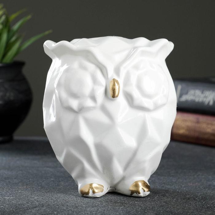

Копилка "Сова оригами" белая, 11х9,5х13,5см