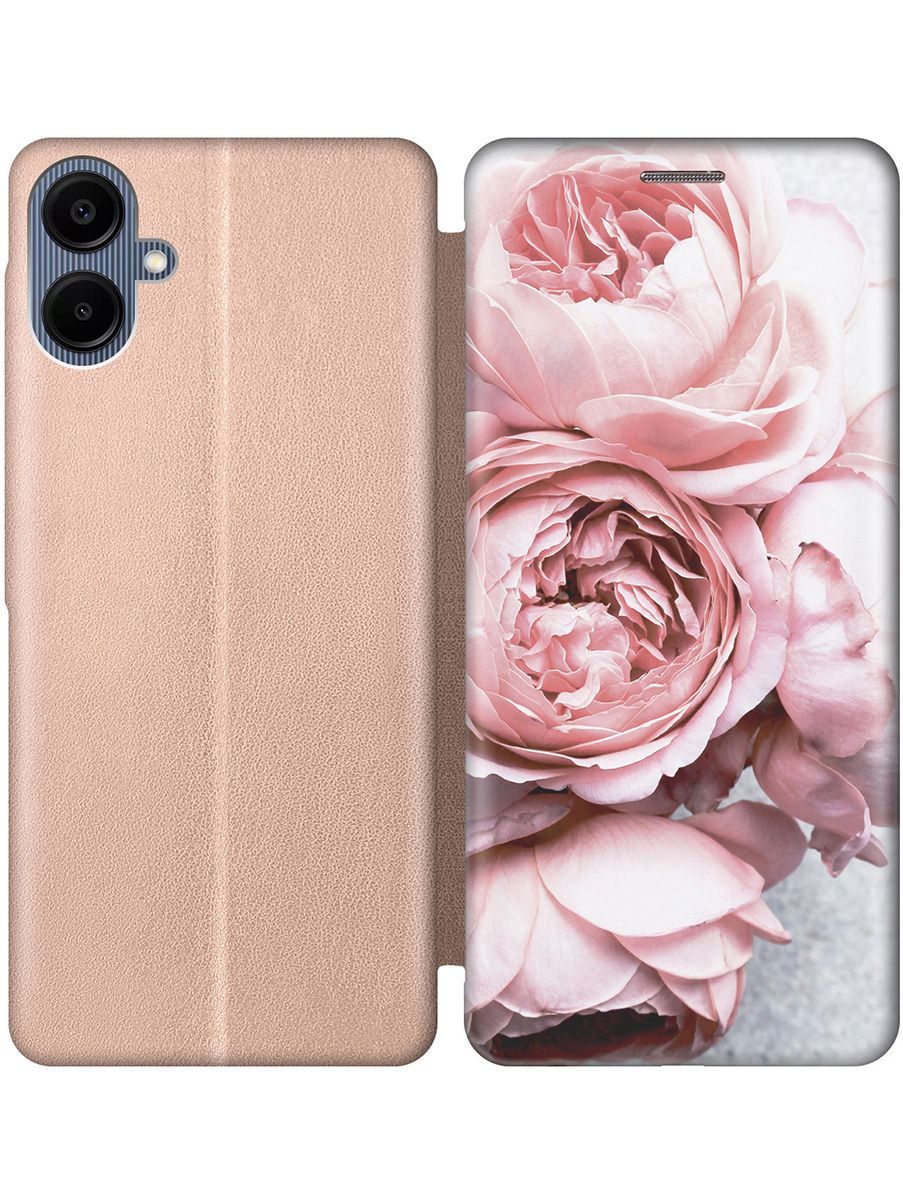 

Чехол-книжка на Samsung Galaxy A06 с принтом "Нежность" золотой, Золотистый;белый;зеленый;розовый, 786717521