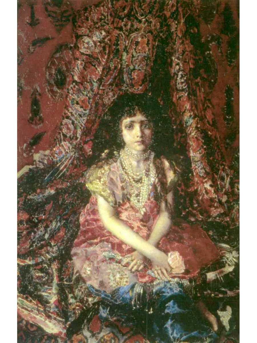 фото Постер drabs a3 врубель михаил александрович, девочка на фоне персидского ковра