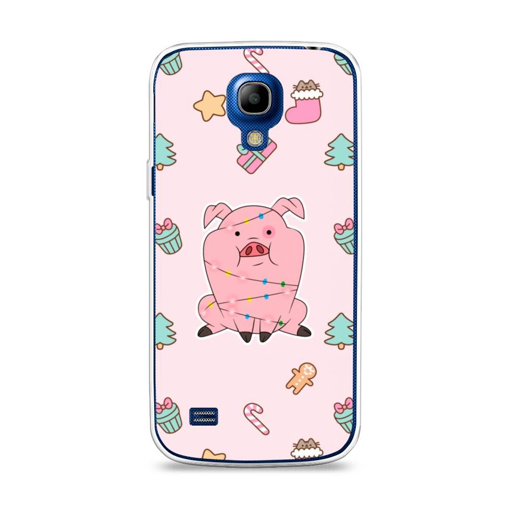 

Чехол на Samsung Galaxy S4 mini "Розовая свинка", Розовый;зеленый, 24050-5
