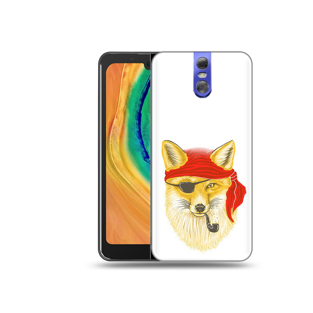 

Чехол MyPads Tocco для Doogee BL7000 лиса-пират, Прозрачный, Tocco