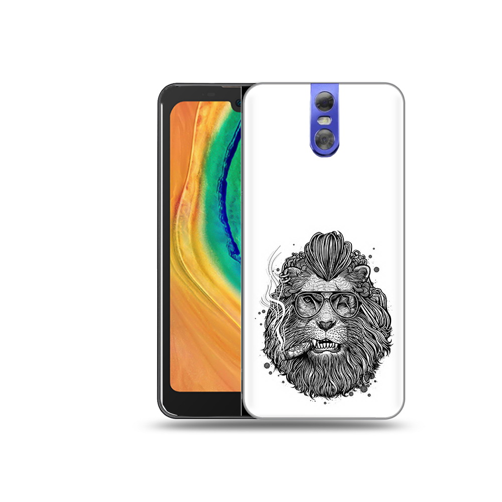 

Чехол MyPads Tocco для Doogee BL7000 курящий лев, Прозрачный, Tocco