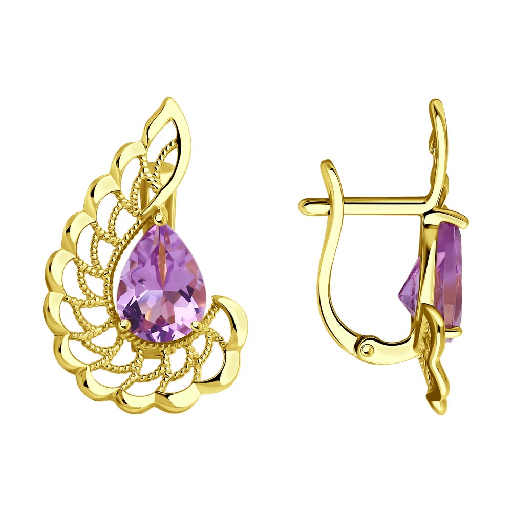

Серьги из серебра Diamant 93-320-01877-1, аметист, 93-320-01877-1