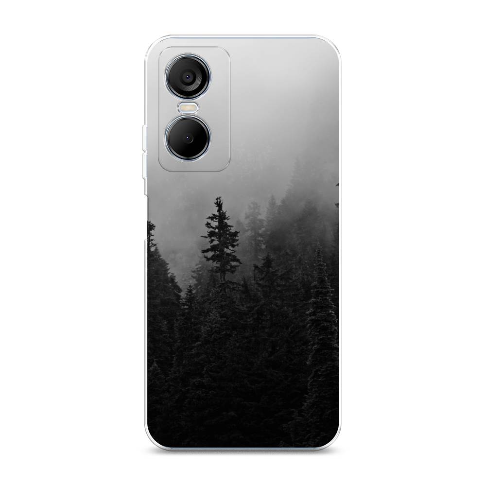 

Чехол на Tecno Pop 6 Pro "Туманный лес", Серый;черный, 302750-2