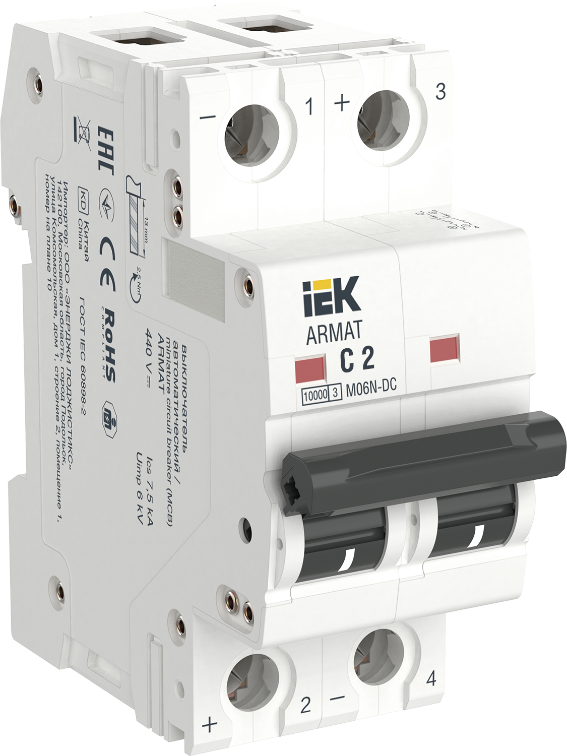 

ARMAT Автоматический выключатель M06N-DC 2P C 2А IEK