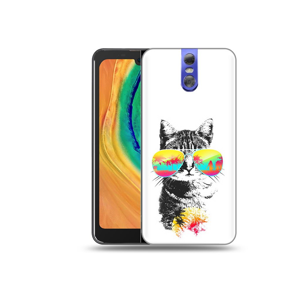 

Чехол MyPads Tocco для Doogee BL7000 крутой кот, Прозрачный, Tocco