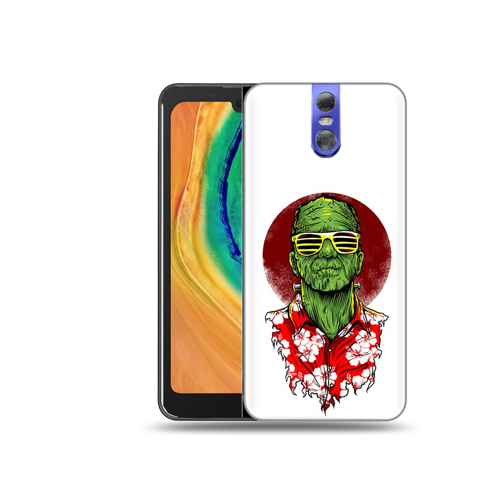 

Чехол MyPads Tocco для Doogee BL7000 крутой зеленый мужчина в очках, Прозрачный, Tocco