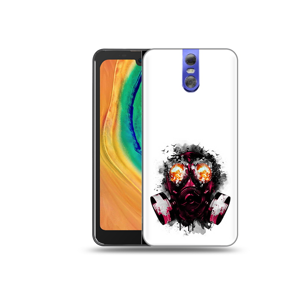 

Чехол MyPads Tocco для Doogee BL7000 красный противогаз, Прозрачный, Tocco