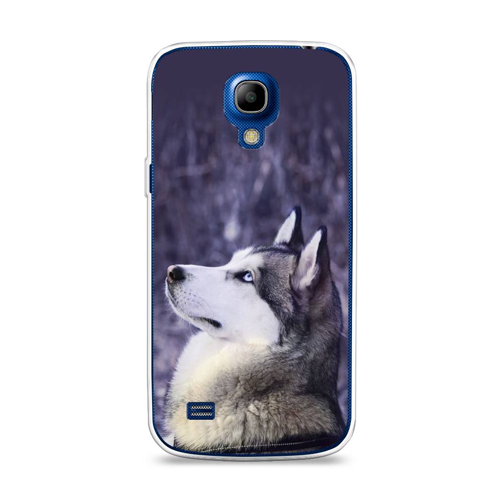 

Чехол на Samsung Galaxy S4 mini "Хаски 1", Фиолетовый;белый, 24050-1