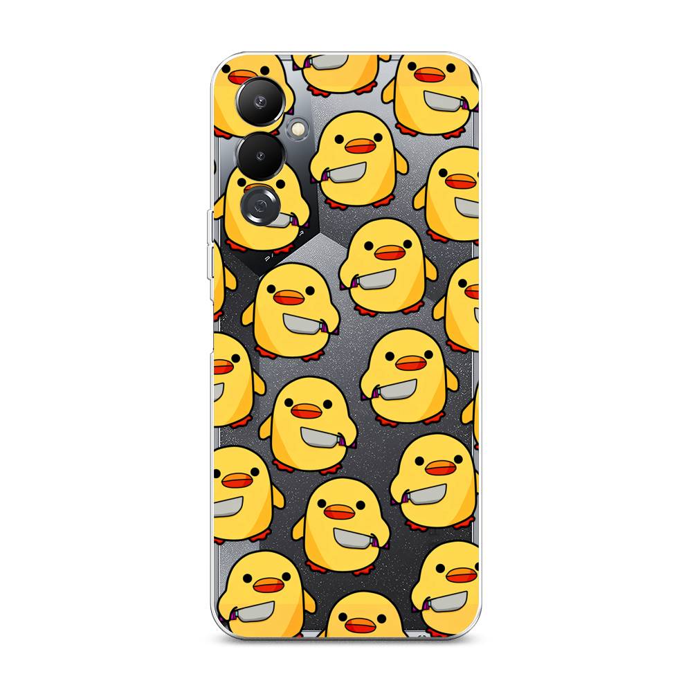 

Чехол на Tecno Pova 4 "Утка с ножом", Прозрачный;желтый;оранжевый, 302550-1