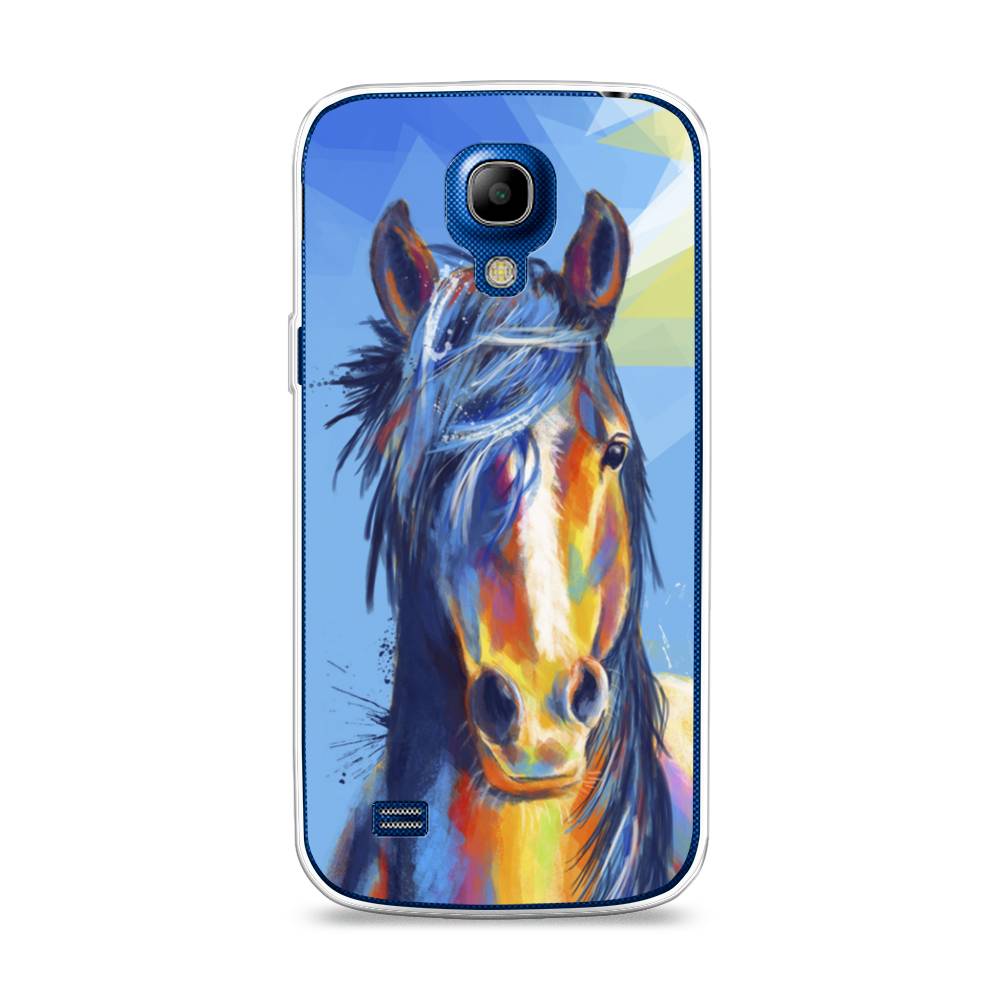 

Чехол на Samsung Galaxy S4 mini "Лошадь арт 3", Голубой;желтый;синий, 24050-1