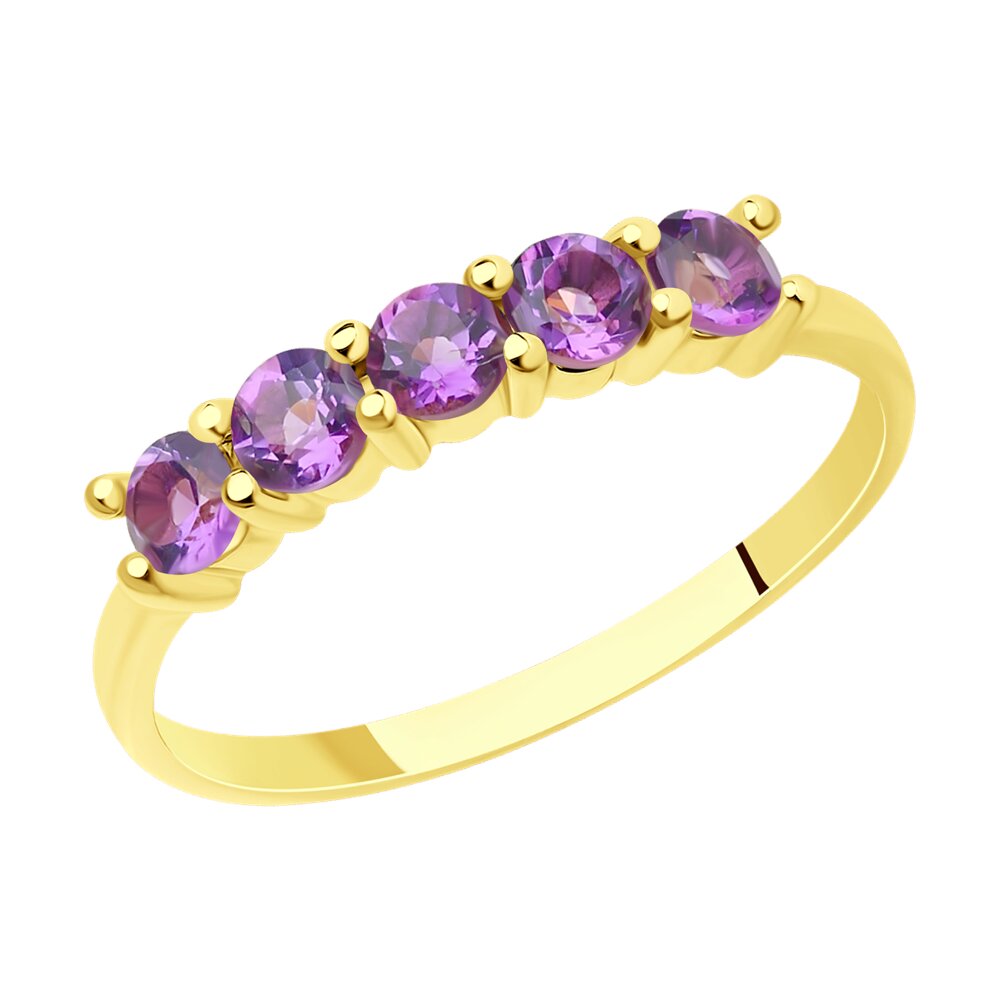 

Кольцо из желтого золота с аметистом р.  Diamant 53-310-01632-4, 53-310-01632-4