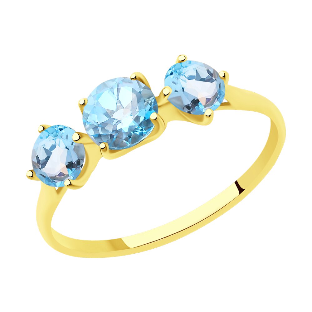 

Кольцо из золота р. 16,5 Diamant 53-310-00293-1, топаз, 53-310-00293-1