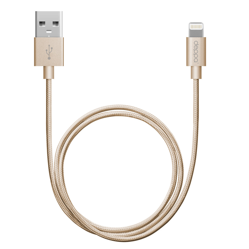 Кабель для смартфона Lightning-USB Deppa 72188-OZ 1.2м золотистый