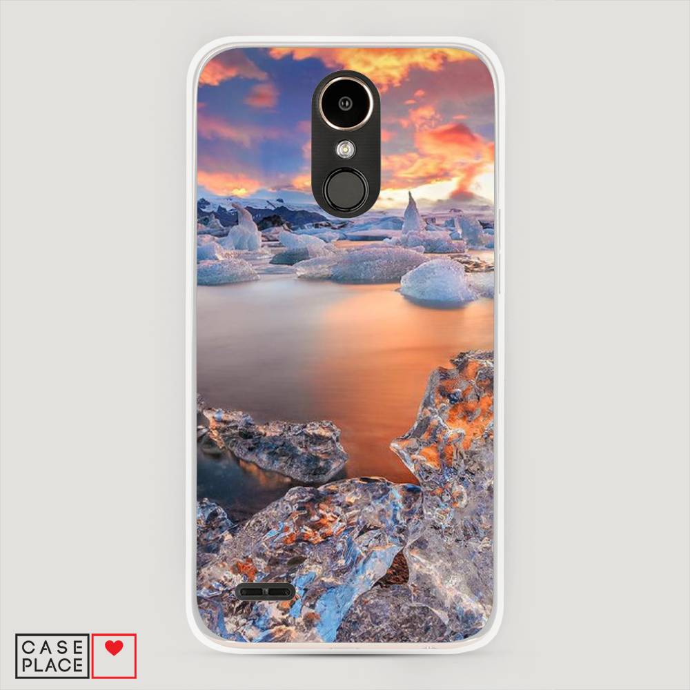 

Чехол на LG K10 2017 "Ледники", Синий;оранжевый, 81350-2