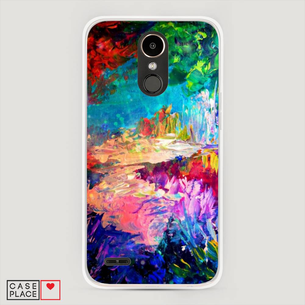 

Чехол на LG K10 2017 "Лес-гуашь", Синий;розовый;зеленый, 81350-4