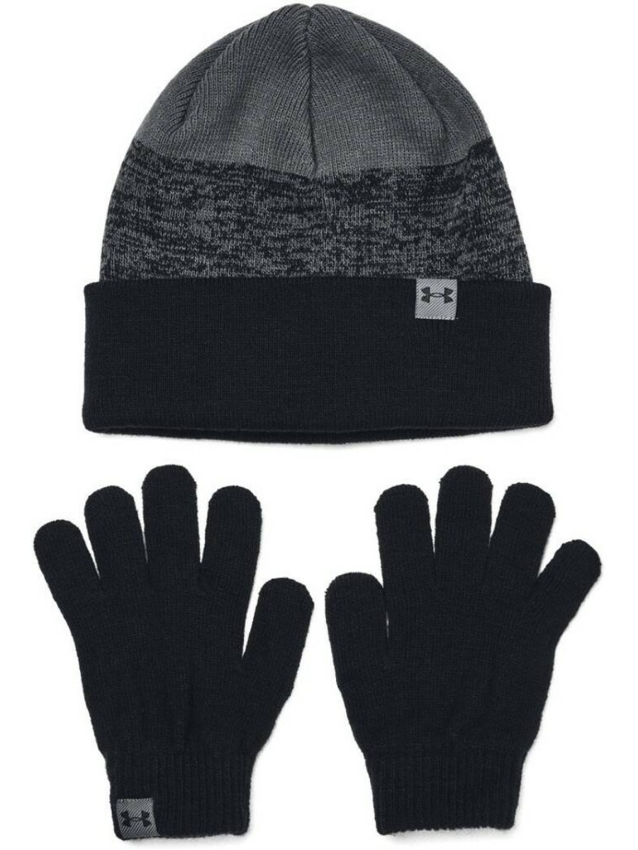 Шапка Under Armour B'S Beanie & Glove Combo 1380012-001 черный 53-57