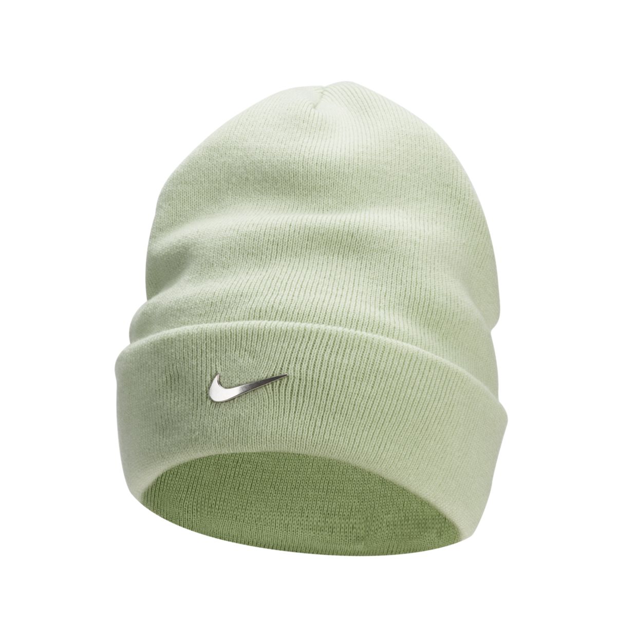 Шапка бини мужская Nike U Peak Standard Cuff Metal Swoosh Beanie зеленая, one size