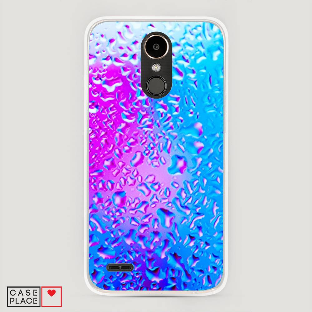 

Чехол на LG K10 2017 "Капли на стекле", Голубой;розовый, 81350-3