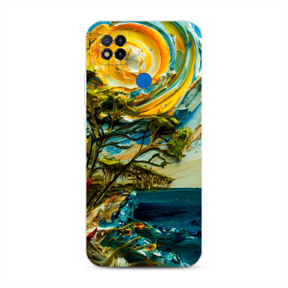 

Чехол на Xiaomi Redmi 9C "Солнце живопись", Желтый;синий, 39050-4