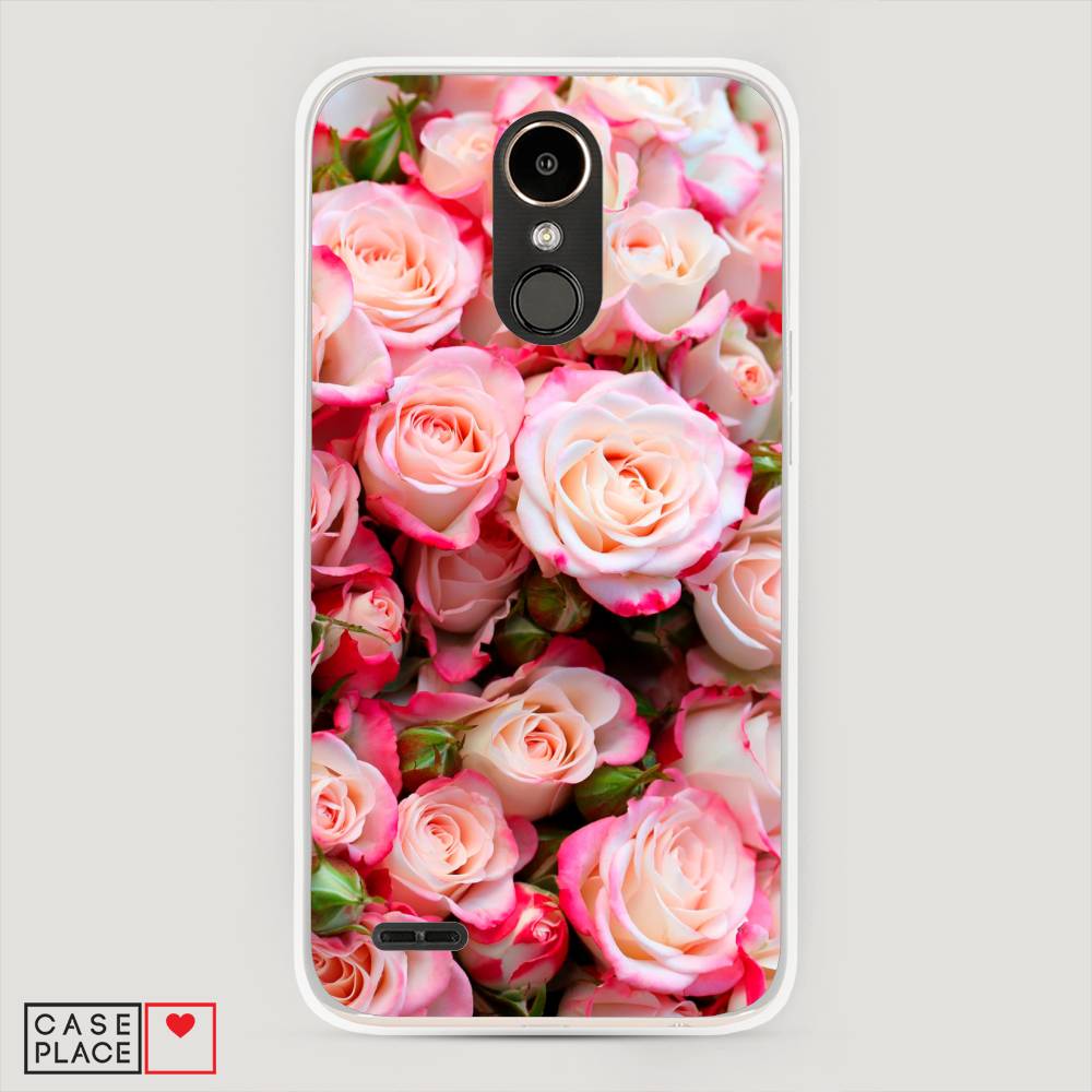

Чехол на LG K10 2017 "Много роз", Розовый, 81350-2