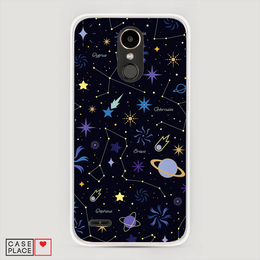

Чехол на LG K10 2017 "Цветной космос", Желтый, 81350-2