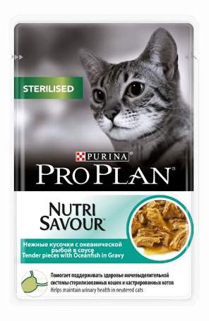 фото Влажный корм для кошек pro plan nutri savour sterilised, океаническая рыба, 24 шт по 85г