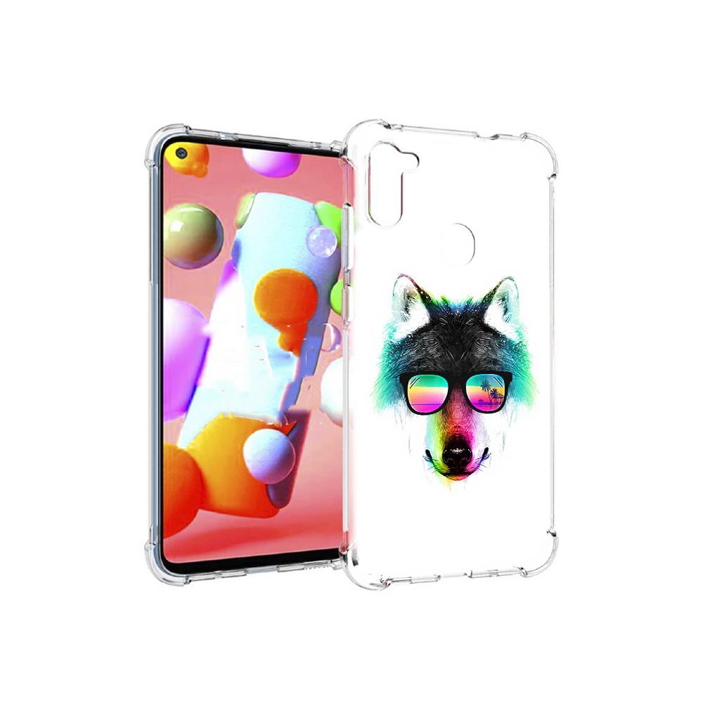 

Чехол MyPads Tocco для Samsung Galaxy M11 радужный волк (PT147121.487.567), Прозрачный, Tocco