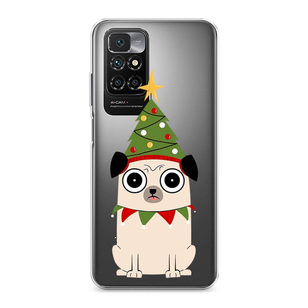 

Чехол для Xiaomi Redmi 10 "Собачка с ёлочкой", Бежевый;красный;зеленый, 311350-1