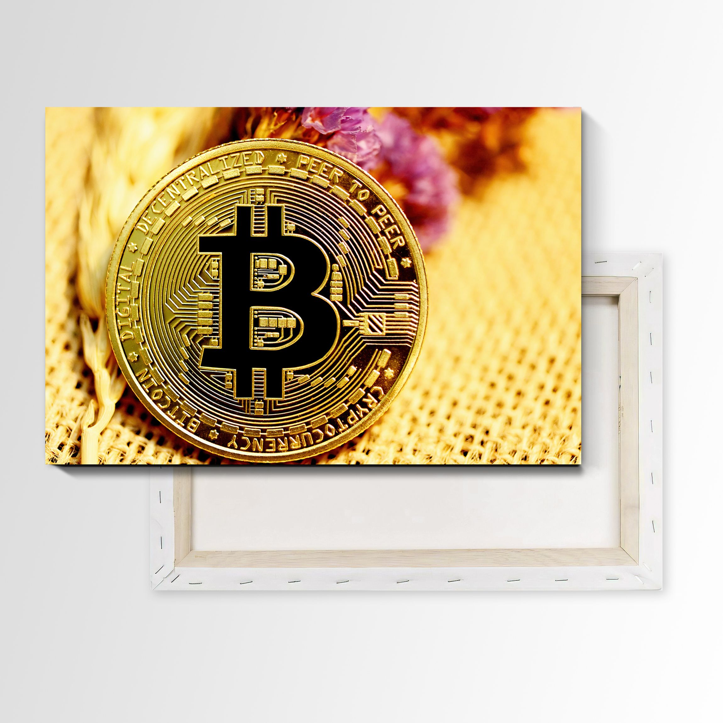 

Картина Prostokartina на холсте Монета биткоин 90х135 см 966775279, 966775279
