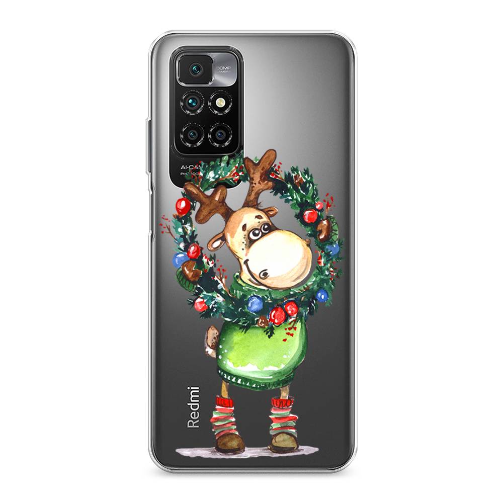 

Чехол для Xiaomi Redmi 10 "Олень с новогодним венком", 311350-4