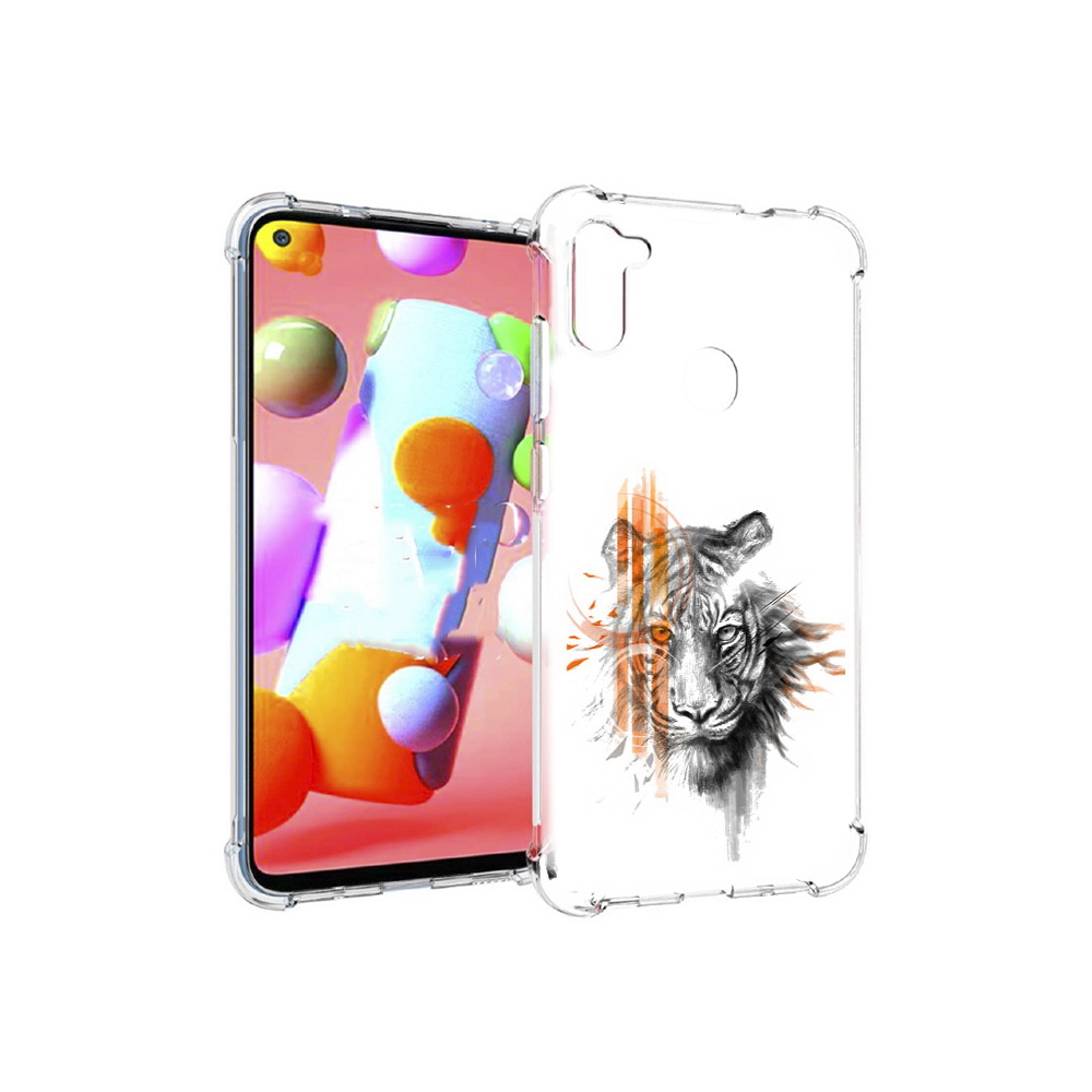 

Чехол MyPads Tocco для Samsung Galaxy M11 огненный тигр (PT147121.487.526), Прозрачный, Tocco